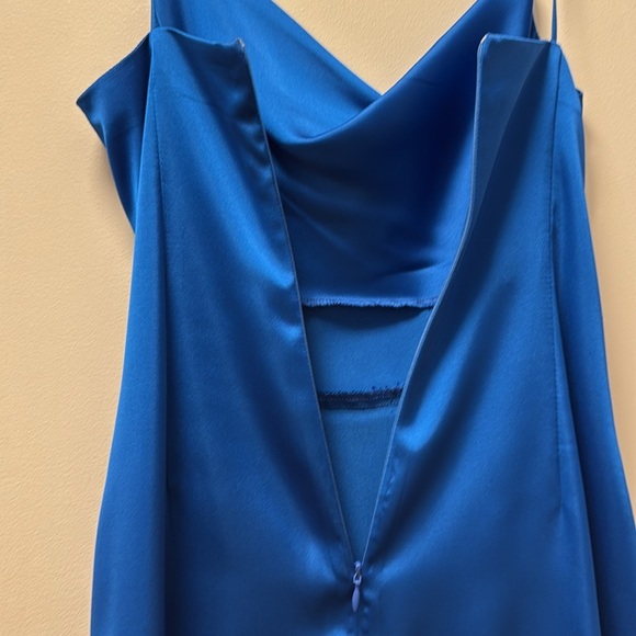 Zara Royal Blue Satin Effect Mini Dress. Size Small. - Picture 5 of 6
